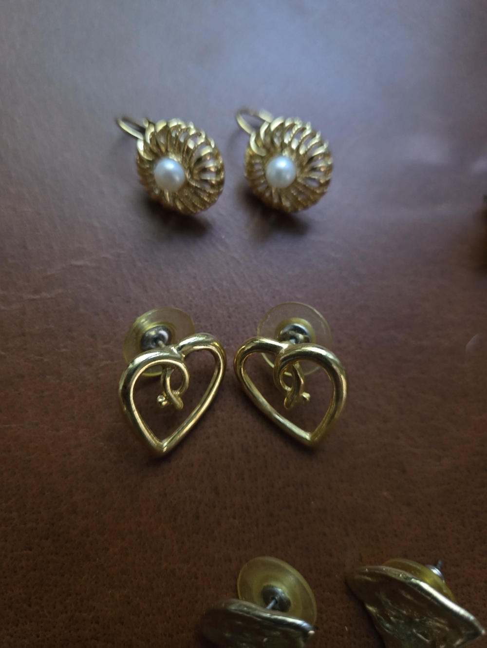Lot Bundle Vintage Gold Chunky Earrings - Picture 3 of 9